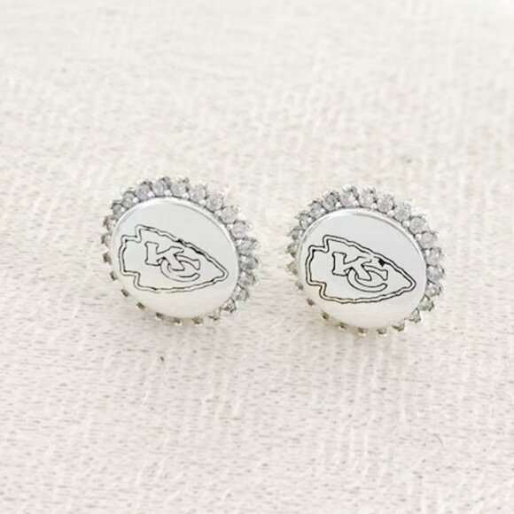 Jewelry - Kansas City Chiefs Football Arrowhead Earrings S925 Sterling Silver Stud Earring